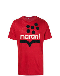 T-shirt girocollo stampata rossa di Isabel Marant