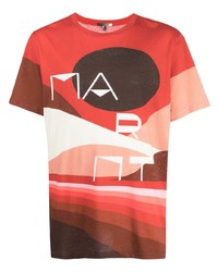 T-shirt girocollo stampata rossa di Isabel Marant Étoile