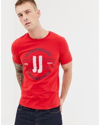 T-shirt girocollo stampata rossa di Jack & Jones
