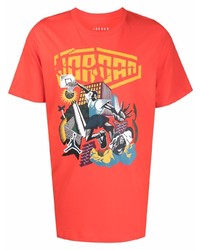 T-shirt girocollo stampata rossa di Jordan