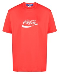 T-shirt girocollo stampata rossa di Junya Watanabe MAN