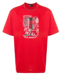 T-shirt girocollo stampata rossa di Kolor