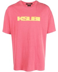T-shirt girocollo stampata rossa di Ksubi