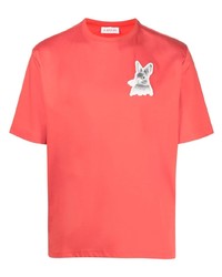 T-shirt girocollo stampata rossa di Lanvin