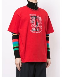 T-shirt girocollo stampata rossa di Kolor