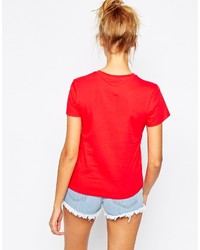 T-shirt girocollo stampata rossa