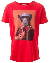 T-shirt girocollo stampata rossa di Les Benjamins