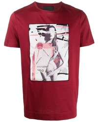T-shirt girocollo stampata rossa di Limitato