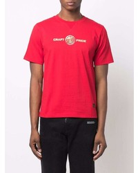 T-shirt girocollo stampata rossa di Evisu