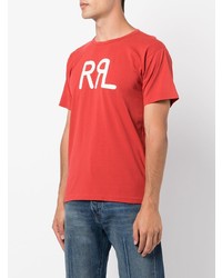 T-shirt girocollo stampata rossa di Ralph Lauren RRL