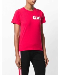 T-shirt girocollo stampata rossa di Comme Des Garçons Girl