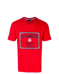 T-shirt girocollo stampata rossa di Love Moschino