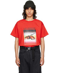 T-shirt girocollo stampata rossa di LU'U DAN