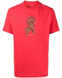 T-shirt girocollo stampata rossa di Maharishi