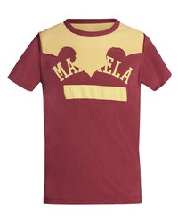 T-shirt girocollo stampata rossa di Maison Margiela