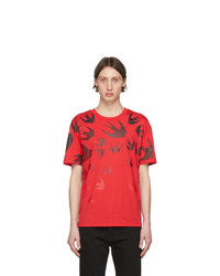 T-shirt girocollo stampata rossa di McQ Alexander McQueen