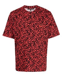 T-shirt girocollo stampata rossa di Michael Kors