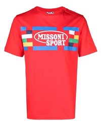 T-shirt girocollo stampata rossa di Missoni