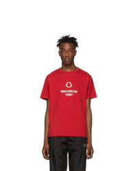 T-shirt girocollo stampata rossa di Moncler Genius