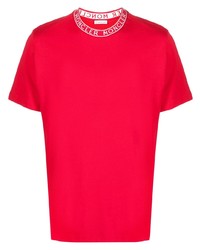 T-shirt girocollo stampata rossa di Moncler