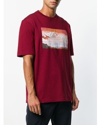T-shirt girocollo stampata rossa di Lanvin