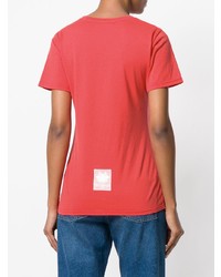 T-shirt girocollo stampata rossa di Mr & Mrs Italy
