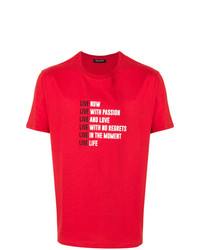 T-shirt girocollo stampata rossa di Neil Barrett
