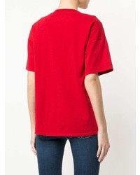 T-shirt girocollo stampata rossa di Nobody Denim