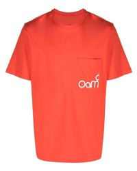 T-shirt girocollo stampata rossa di Oamc