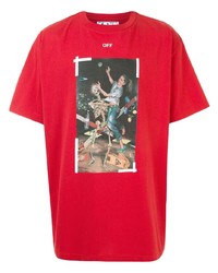 T-shirt girocollo stampata rossa di Off-White