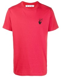 T-shirt girocollo stampata rossa di Off-White