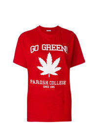 T-shirt girocollo stampata rossa di P.A.R.O.S.H.