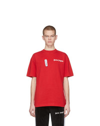 T-shirt girocollo stampata rossa di Palm Angels