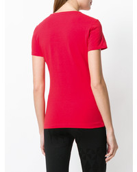 T-shirt girocollo stampata rossa di Versace Jeans