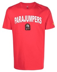 T-shirt girocollo stampata rossa di Parajumpers