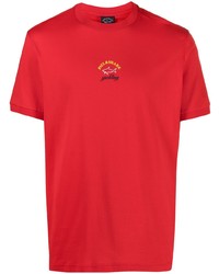 T-shirt girocollo stampata rossa di Paul & Shark