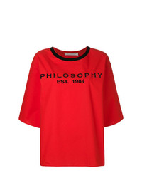 T-shirt girocollo stampata rossa di Philosophy di Lorenzo Serafini
