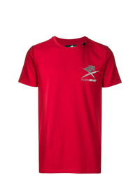 T-shirt girocollo stampata rossa di Plein Sport