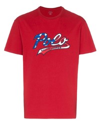 T-shirt girocollo stampata rossa di Polo Ralph Lauren