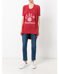 T-shirt girocollo stampata rossa di Junya Watanabe