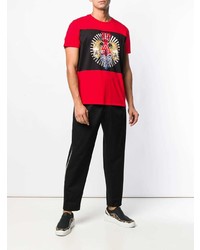 T-shirt girocollo stampata rossa di Just Cavalli
