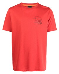 T-shirt girocollo stampata rossa di PS Paul Smith