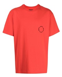 T-shirt girocollo stampata rossa di purple brand