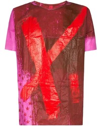 T-shirt girocollo stampata rossa di Raf Simons