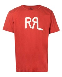 T-shirt girocollo stampata rossa di Ralph Lauren RRL