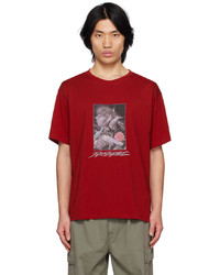 T-shirt girocollo stampata rossa di Rassvet