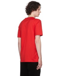 T-shirt girocollo stampata rossa di Salvatore Ferragamo