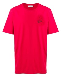 T-shirt girocollo stampata rossa di Saint Laurent