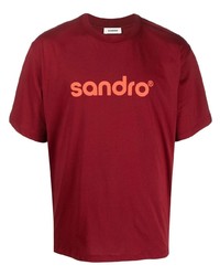 T-shirt girocollo stampata rossa di Sandro