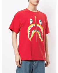 T-shirt girocollo stampata rossa di A Bathing Ape